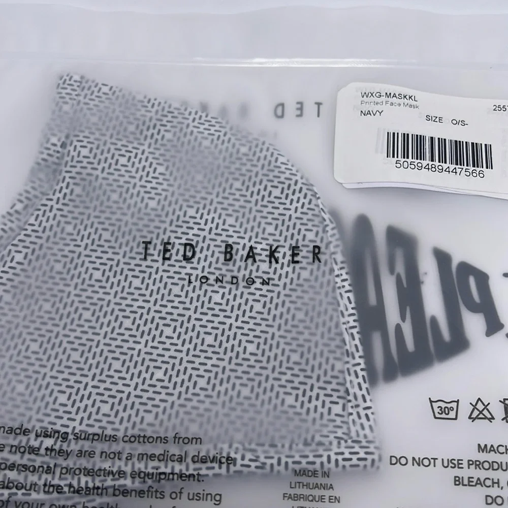 TED BAKER LONDON Reversible Reusable FACE MASK  NWT  OS